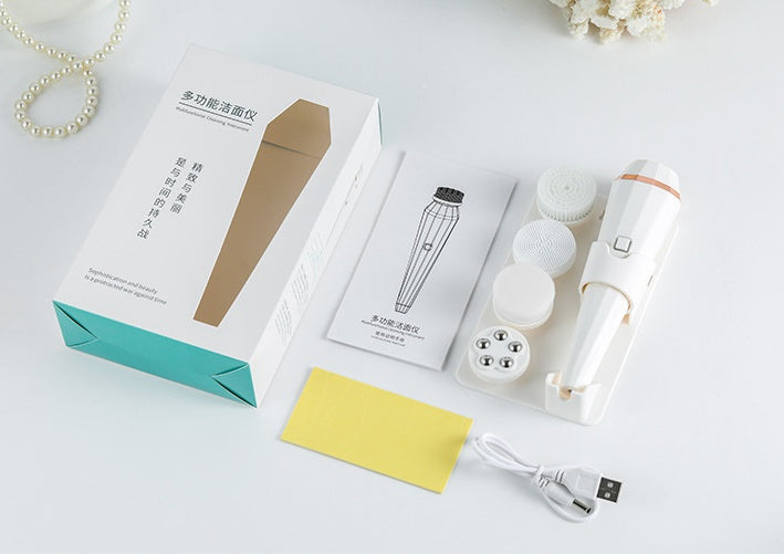 4-in-1 Electric Facial Cleansing Brush – USB Rechargeable