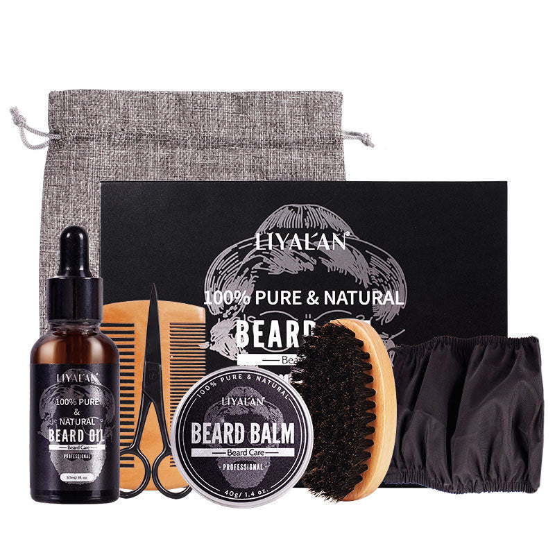 Beard Growth & Grooming Kit for Men – 7-in-1 Set
