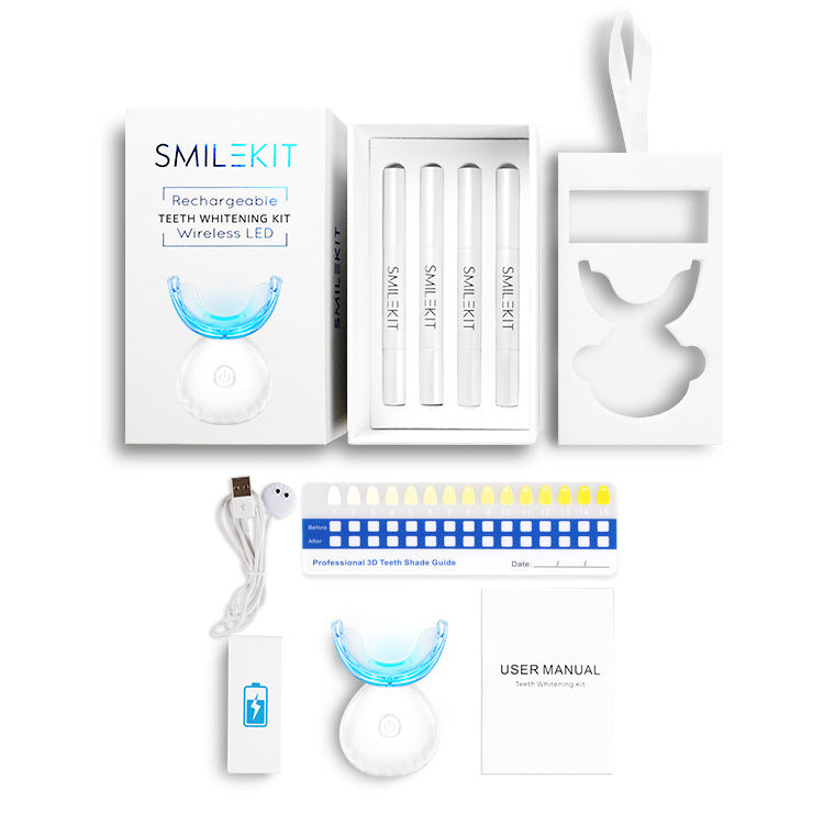 Wireless LED Teeth Whitening Kit – Rechargeable & Safe