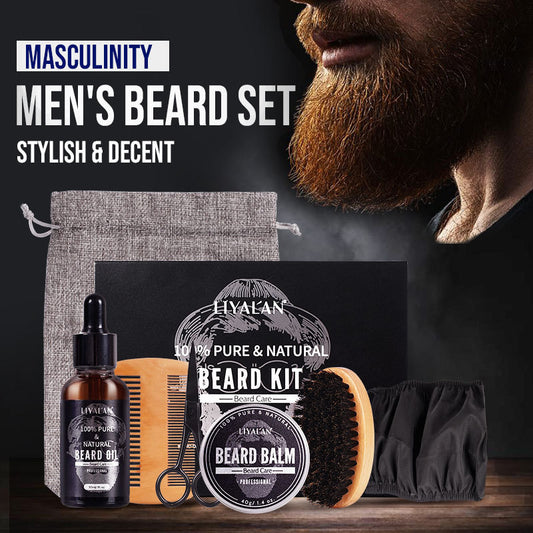 Beard Growth & Grooming Kit for Men – 7-in-1 Set