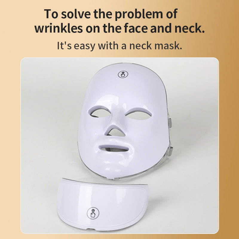 Neck mask for wrinkle reduction on a beige background

