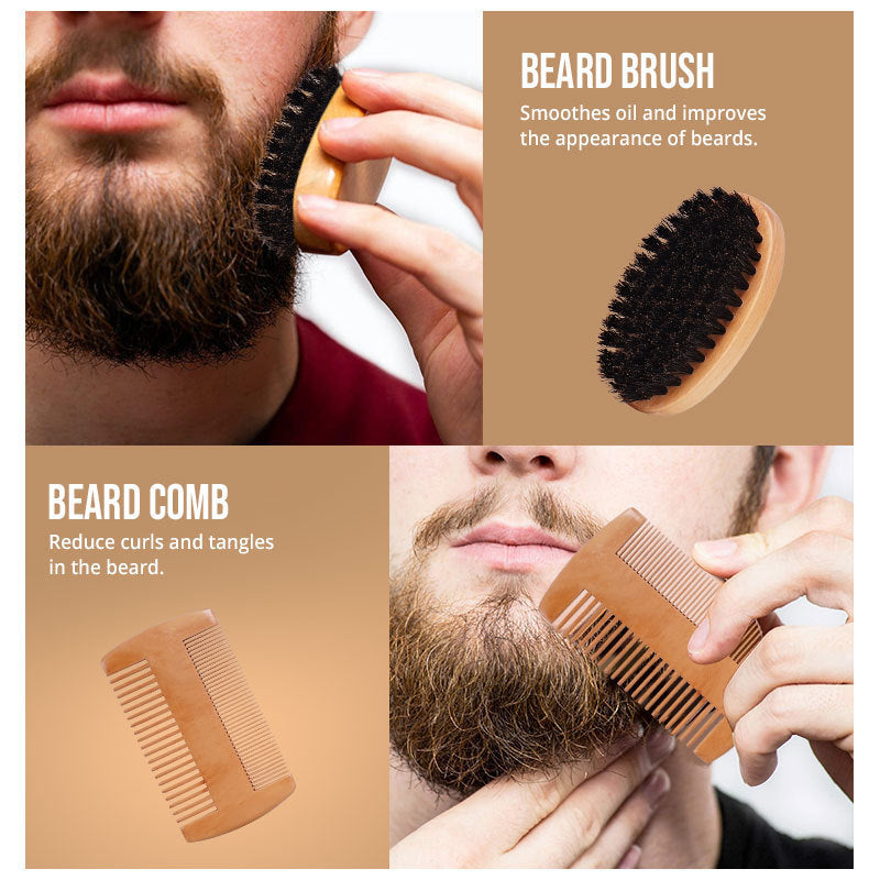 Beard Growth & Grooming Kit for Men – 7-in-1 Set